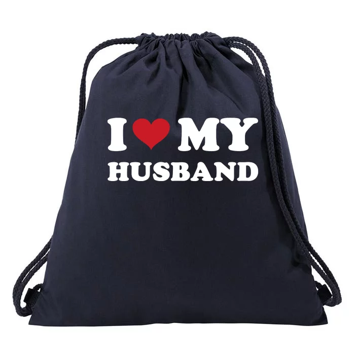 I Heart My Husband Drawstring Bag