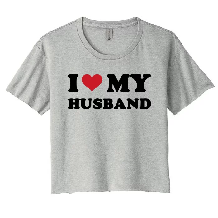 I Heart My Husband Women's Crop Top Tee