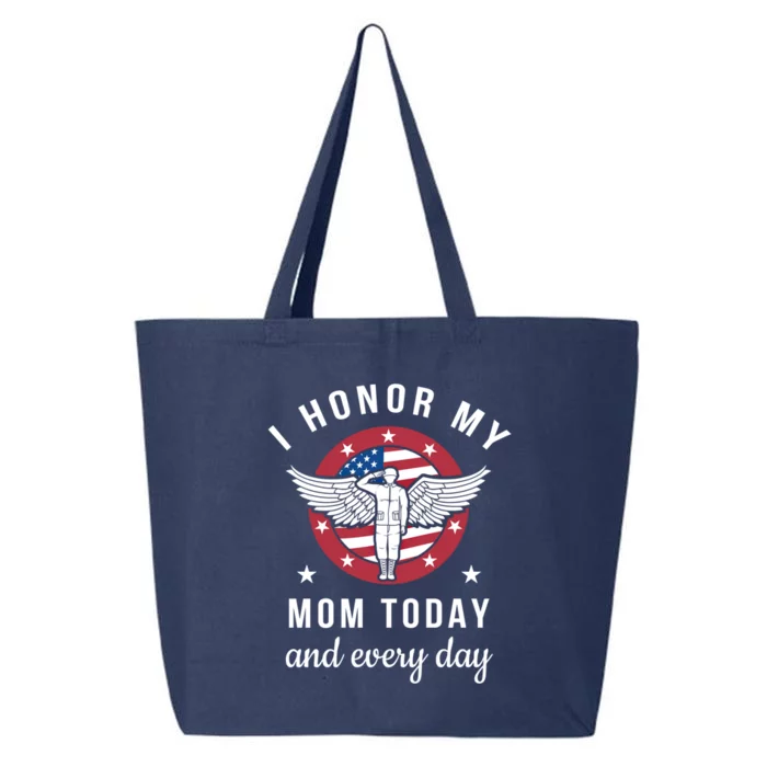 I Honor My Mom Today Cool Gift Angel Solider Memorial Day Flag Cool Gift 25L Jumbo Tote