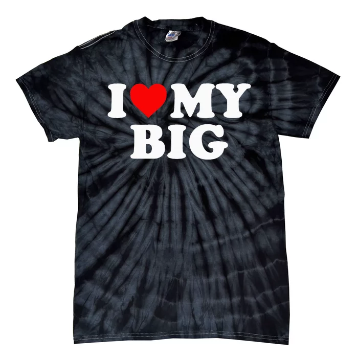 I Heart My Big Love Matching Little Big Sorority Tie-Dye T-Shirt