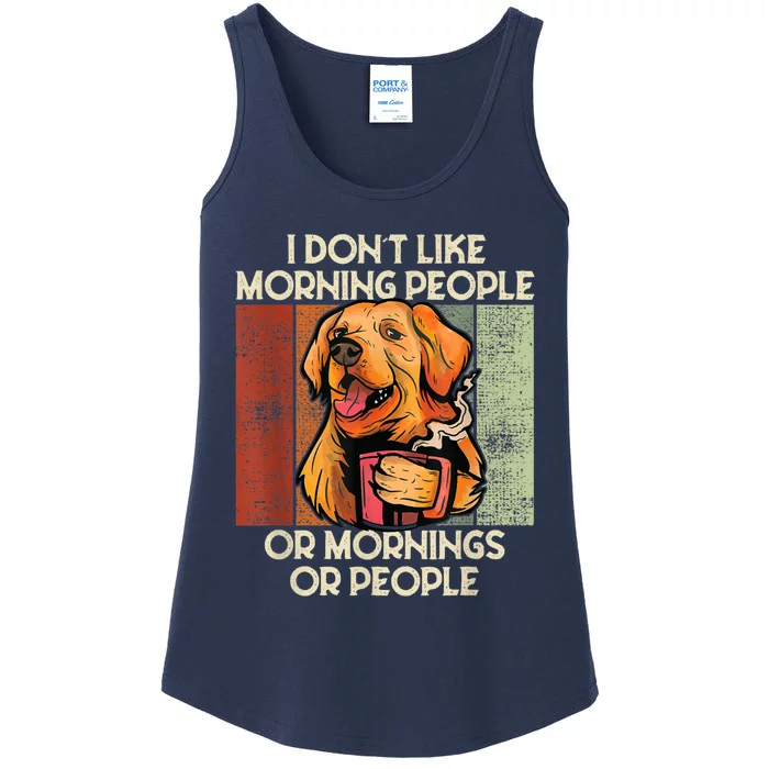 I Hate Morning People And Mornings And People Coffee Dog Ladies Essential Tank