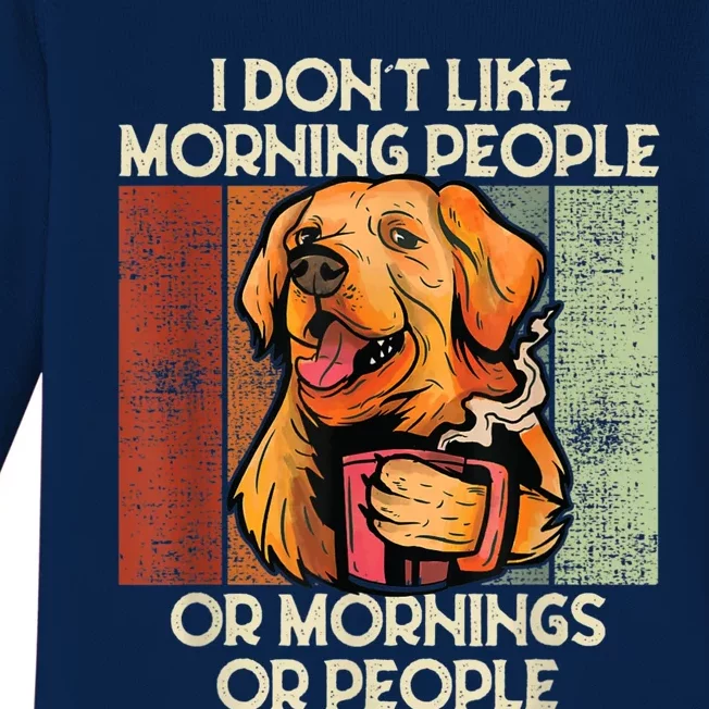 I Hate Morning People And Mornings And People Coffee Dog Baby Long Sleeve Bodysuit