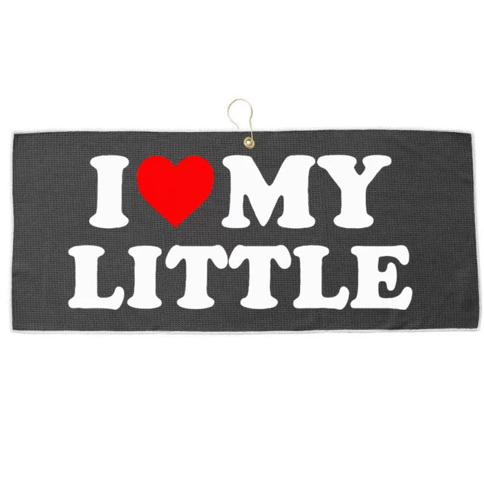 I Heart My Little Love Matching Little Big Sorority Large Microfiber Waffle Golf Towel