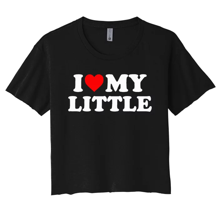 I Heart My Little Love Matching Little Big Sorority Women's Crop Top Tee