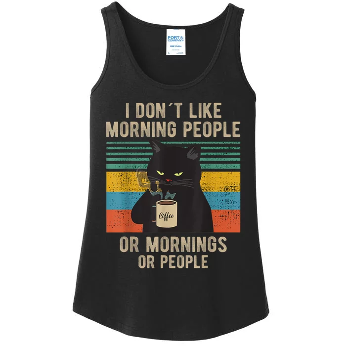 I Hate Morning People And Mornings And People Coffee Cat Ladies Essential Tank