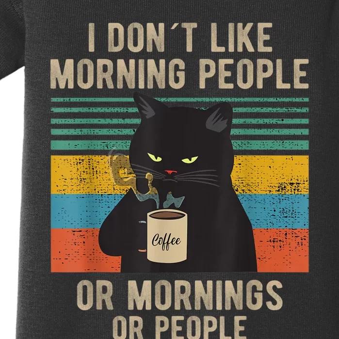 I Hate Morning People And Mornings And People Coffee Cat Baby Bodysuit