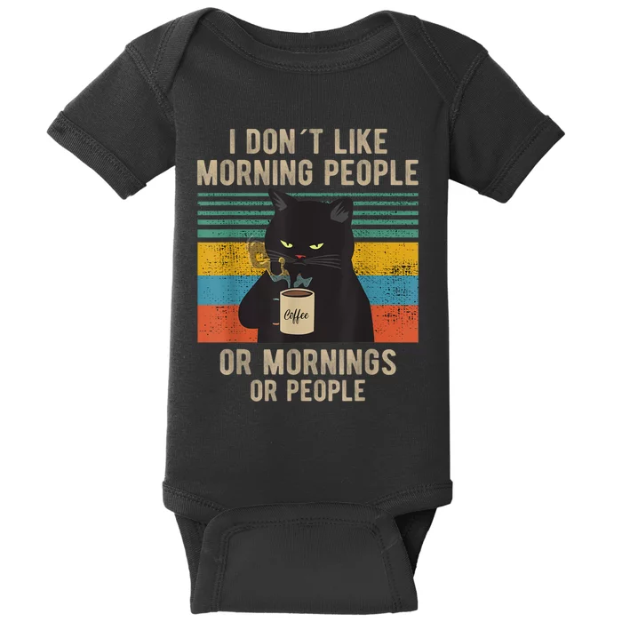 I Hate Morning People And Mornings And People Coffee Cat Baby Bodysuit