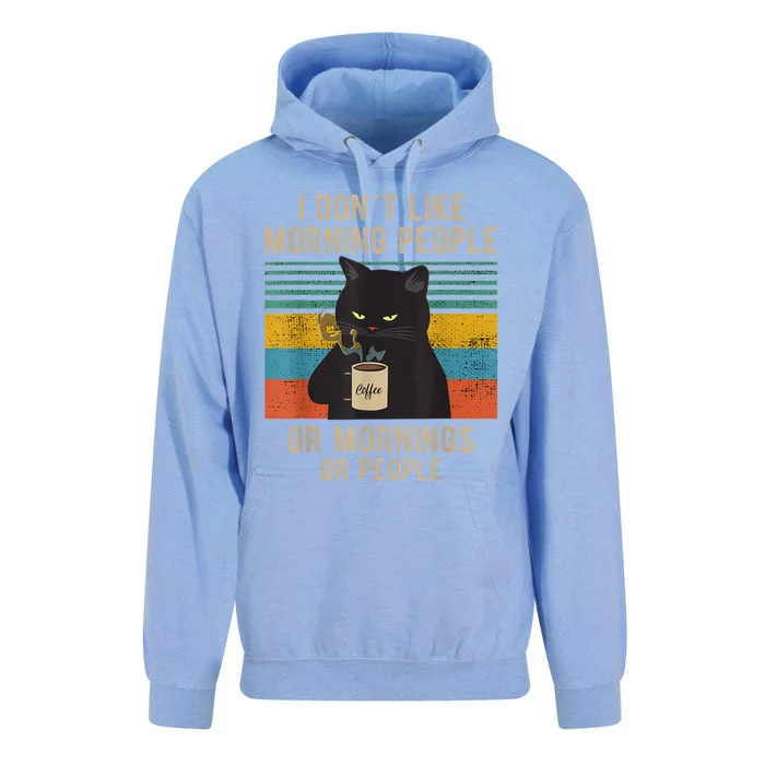 I Hate Morning People And Mornings And People Coffee Cat Unisex Surf Hoodie