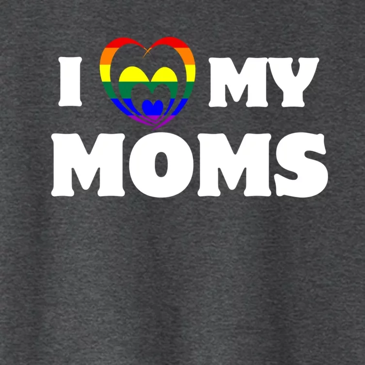 I Heart My Moms Gift Lesbian Moms Gift Lgbt Pride Cute Gift Women's Crop Top Tee