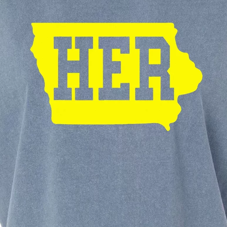 Iowa Her Map Garment-Dyed Women's Muscle Tee