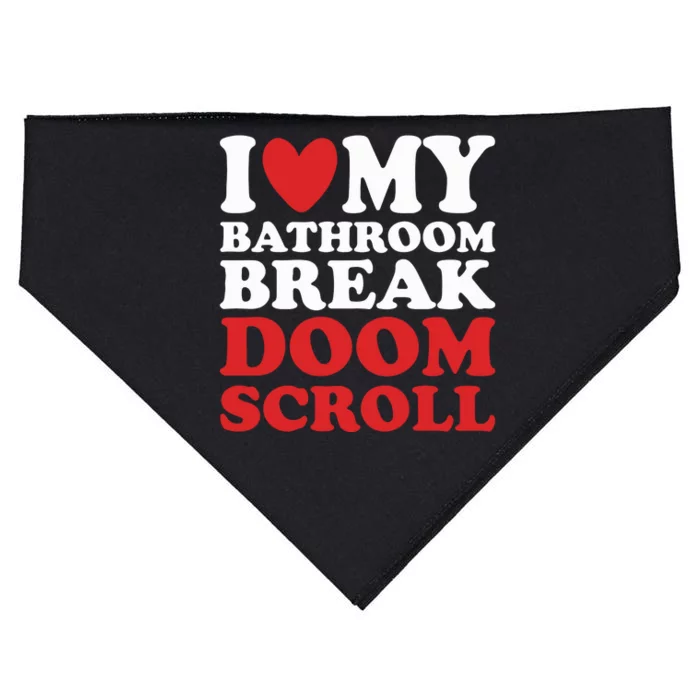 I Heart My Bathroom Break Doom Scroll USA-Made Doggie Bandana