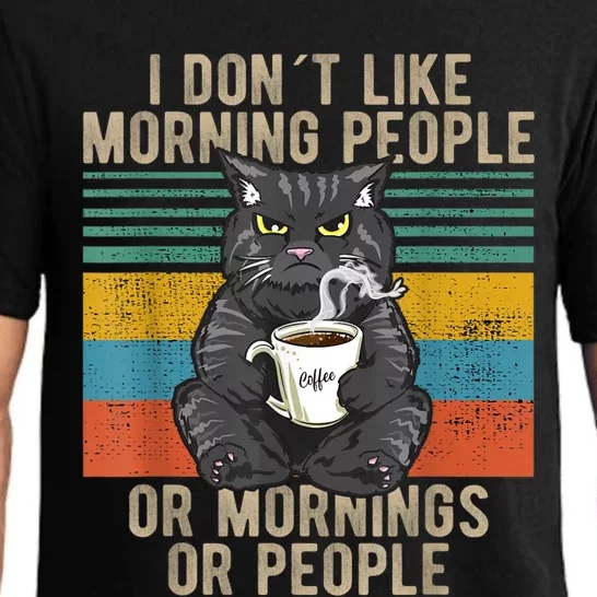 I Hate Morning People And Mornings And People Coffee Cat Pajama Set