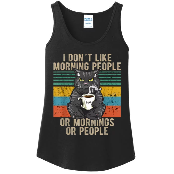 I Hate Morning People And Mornings And People Coffee Cat Ladies Essential Tank