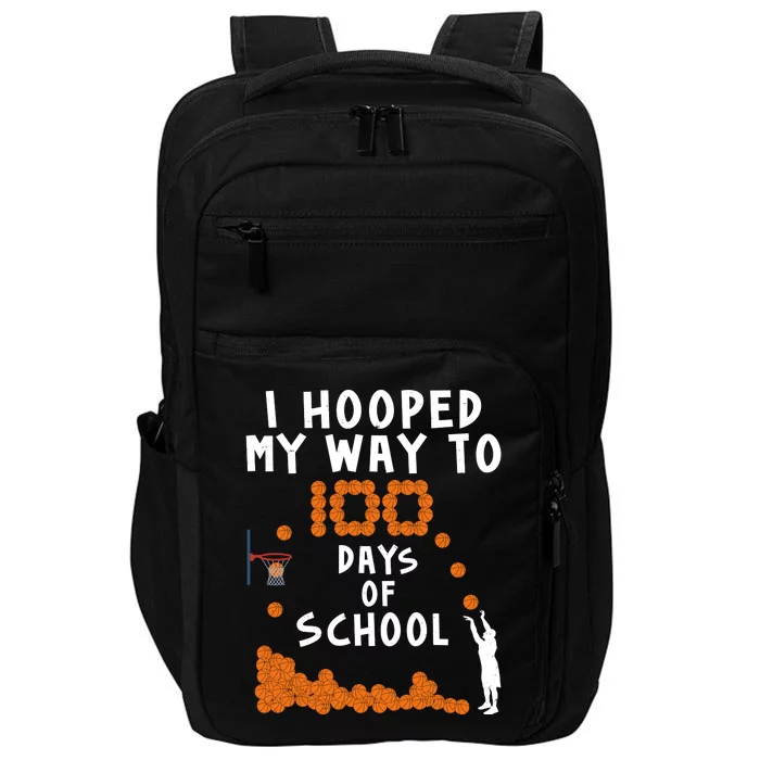 I Hooped My Way 100 Days Of School Basketball Impact Tech Backpack