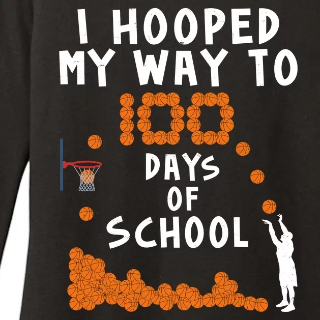 I Hooped My Way 100 Days Of School Basketball Womens CVC Long Sleeve Shirt