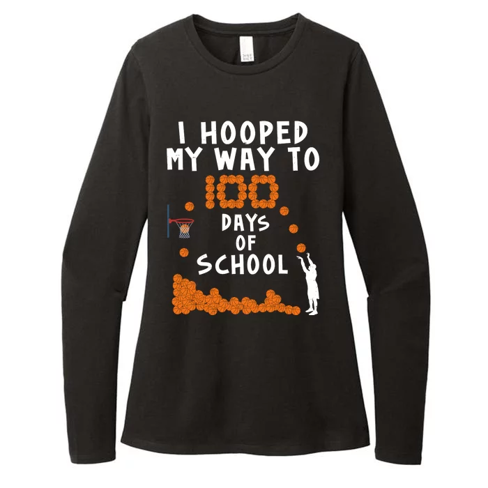 I Hooped My Way 100 Days Of School Basketball Womens CVC Long Sleeve Shirt