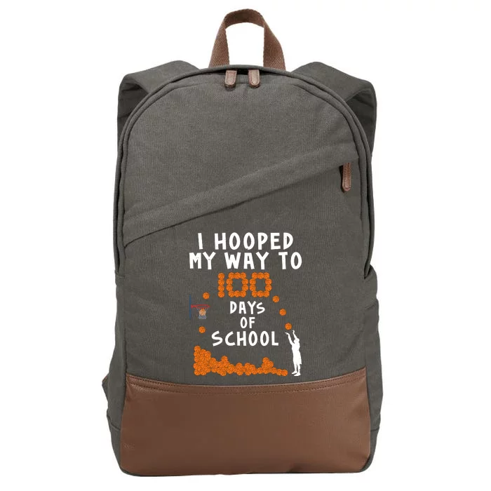 I Hooped My Way 100 Days Of School Basketball Cotton Canvas Backpack