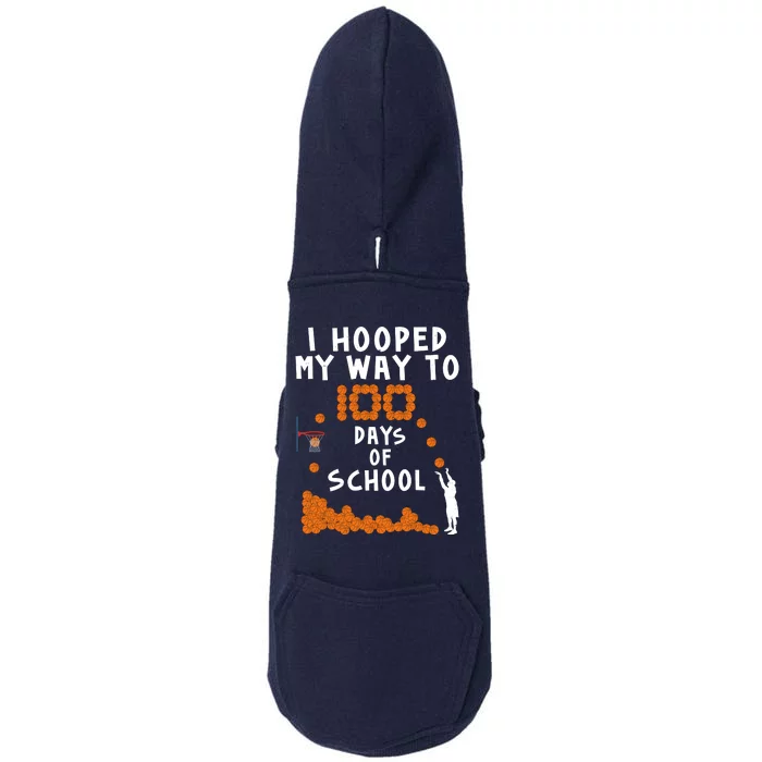 I Hooped My Way 100 Days Of School Basketball Doggie 3-End Fleece Hoodie