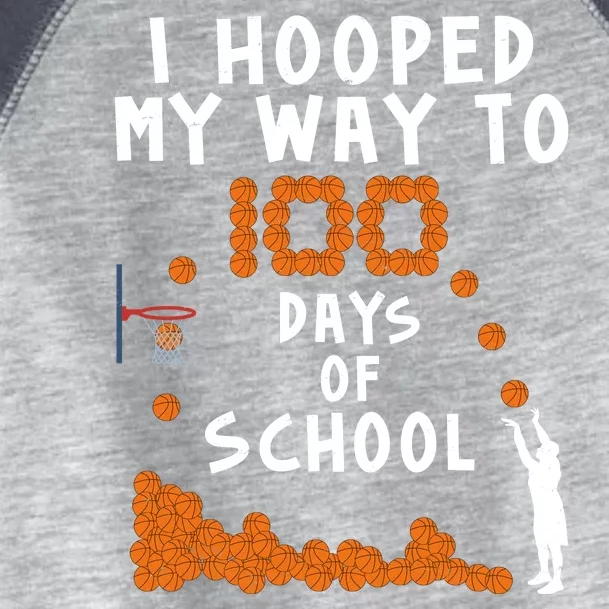 I Hooped My Way 100 Days Of School Basketball Toddler Fine Jersey T-Shirt