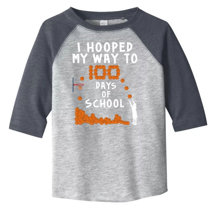 I Hooped My Way 100 Days Of School Basketball Toddler Fine Jersey T-Shirt