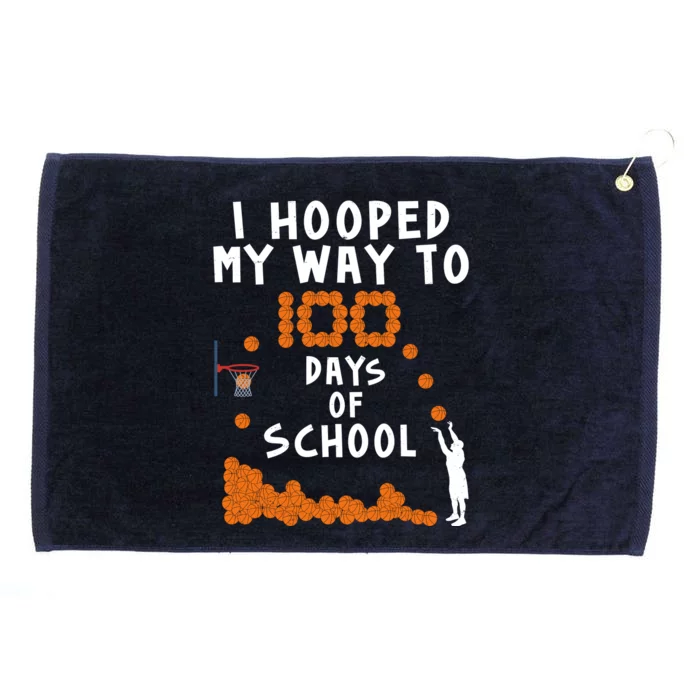 I Hooped My Way 100 Days Of School Basketball Grommeted Golf Towel