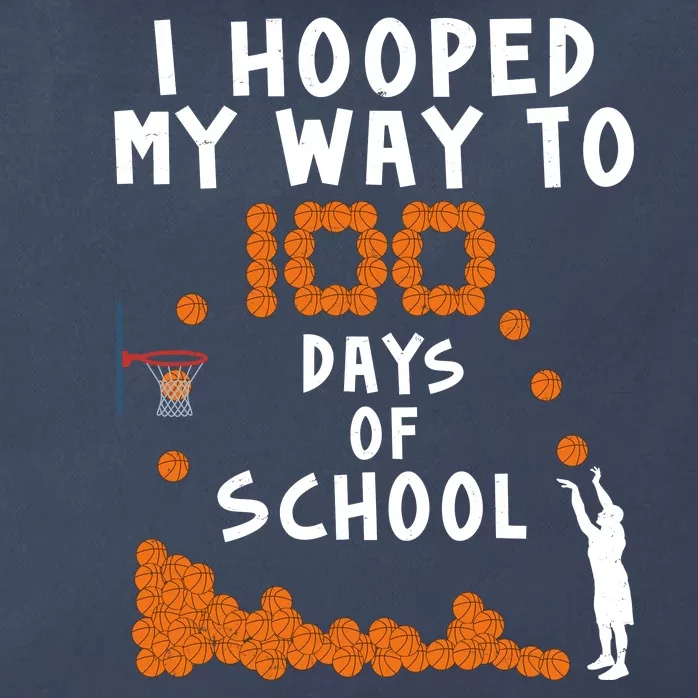 I Hooped My Way 100 Days Of School Basketball Zip Tote Bag