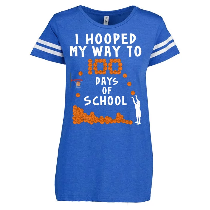 I Hooped My Way 100 Days Of School Basketball Enza Ladies Jersey Football T-Shirt