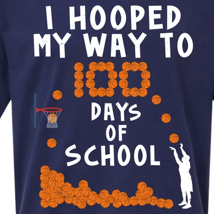 I Hooped My Way 100 Days Of School Basketball Sueded Cloud Jersey T-Shirt