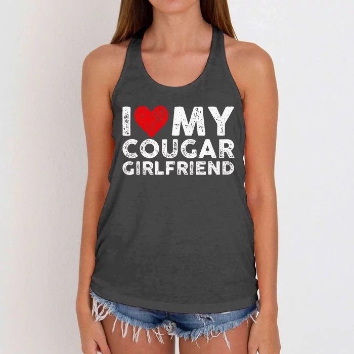 I Heart My Cougar Girlfriend Mommy Family GF Love Funny Women's Knotted Racerback Tank