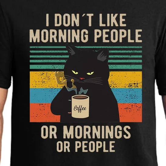 I Hate Morning People And Mornings And People Coffee Cat Pajama Set