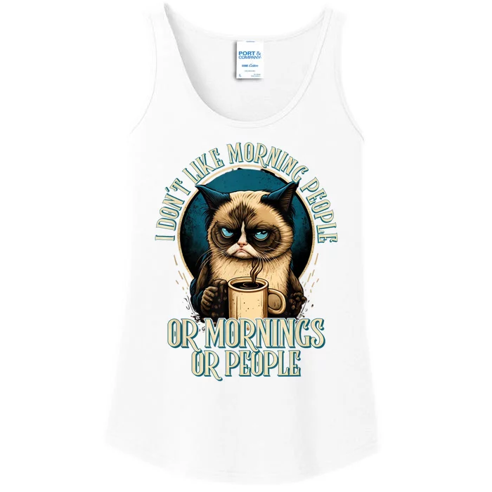 I Hate Morning People And Mornings And People Coffee Cat Ladies Essential Tank