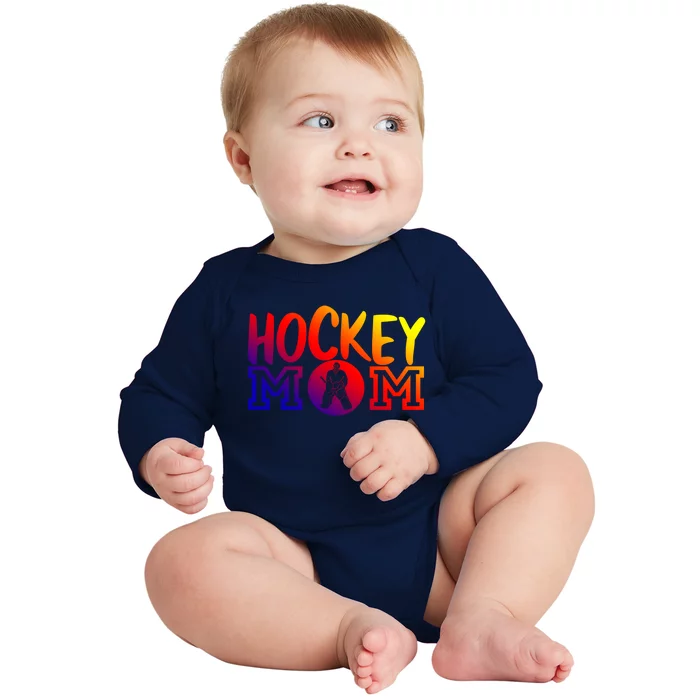 Ice Hockey Mom Goalie Cool Gift Baby Long Sleeve Bodysuit