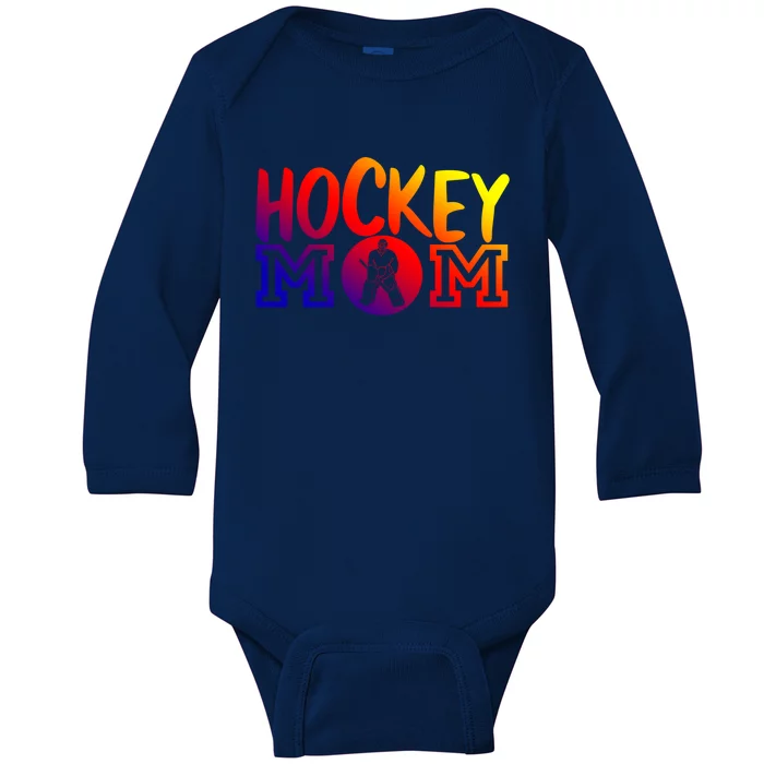 Ice Hockey Mom Goalie Cool Gift Baby Long Sleeve Bodysuit