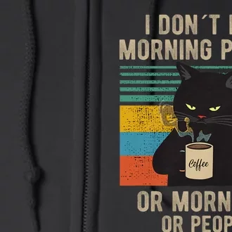 I Hate Morning People And Mornings And People Coffee Cat Full Zip Hoodie