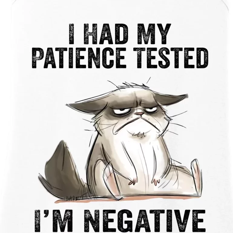 I Had My Patience Tested I'm Negative Cat Funny Sarcasm Ladies Essential Tank