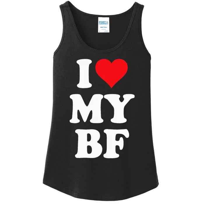 I Heart My Bf ValentineS Day For Boyfriend Best Ladies Essential Tank