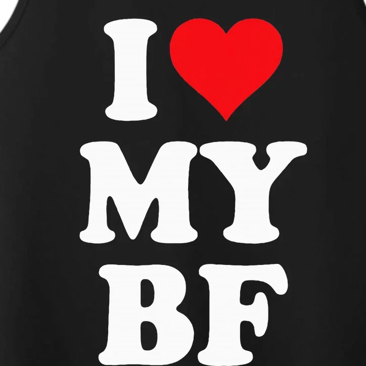 I Heart My Bf ValentineS Day For Boyfriend Best Performance Tank