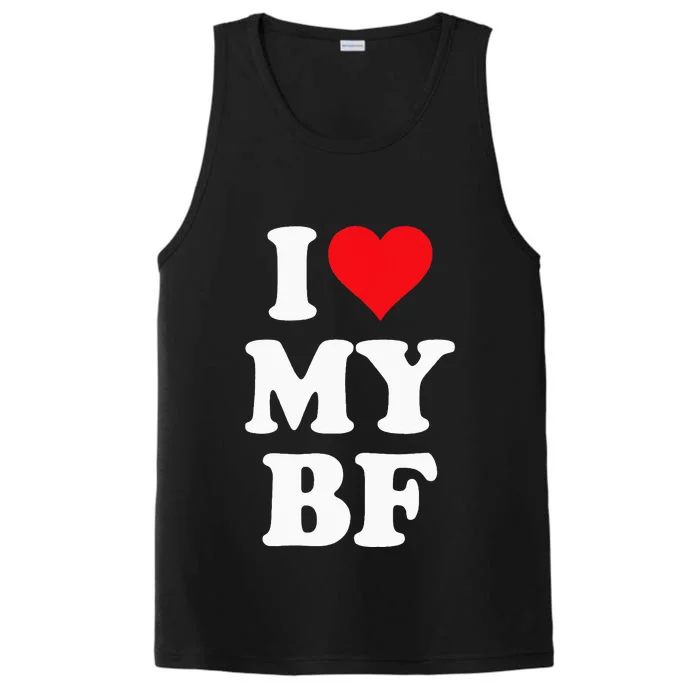 I Heart My Bf ValentineS Day For Boyfriend Best Performance Tank