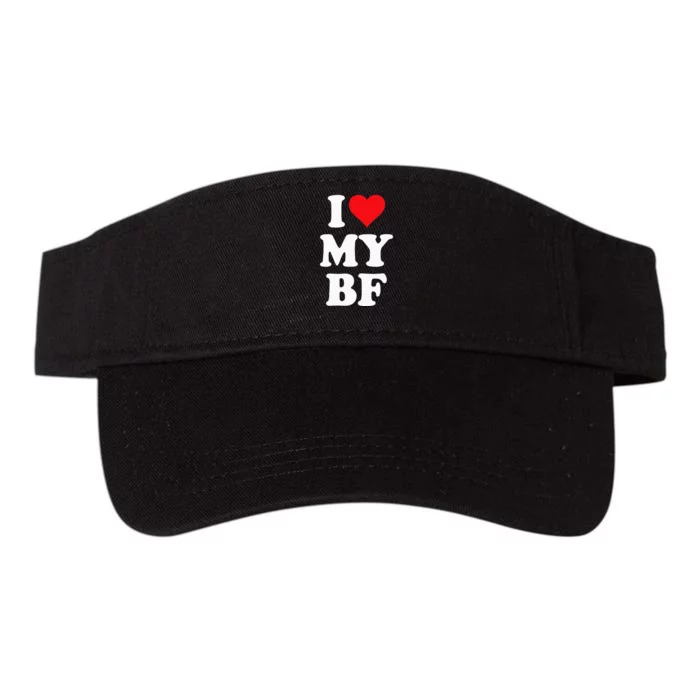 I Heart My Bf ValentineS Day For Boyfriend Best Valucap Bio-Washed Visor