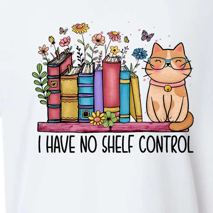 I Have No Shelf Control Literature Library Book Cat Lovers Sueded Cloud Jersey T-Shirt