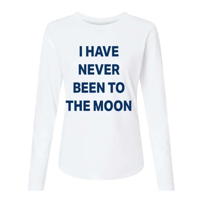 I Have Never Been To The Moon Funny Womens Cotton Relaxed Long Sleeve T-Shirt