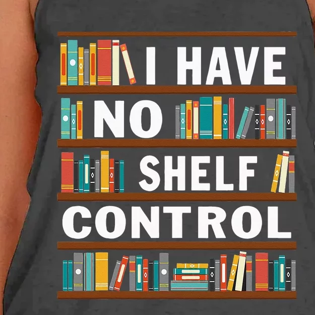 I Have No Shelf Control Funny Library Reading Lovers Women's Knotted Racerback Tank