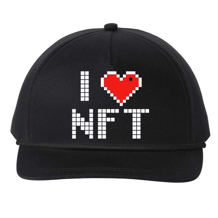 I Heart NFT Pixel Snapback Five-Panel Rope Hat