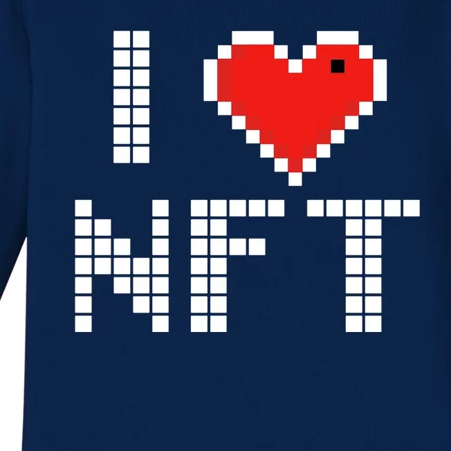 I Heart NFT Pixel Baby Long Sleeve Bodysuit