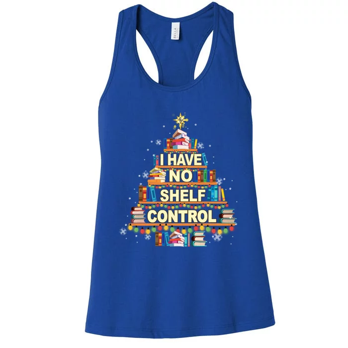 I Have No Shelf Control Book Christmas Tree Xmas Book Lovers Gift Women's Racerback Tank