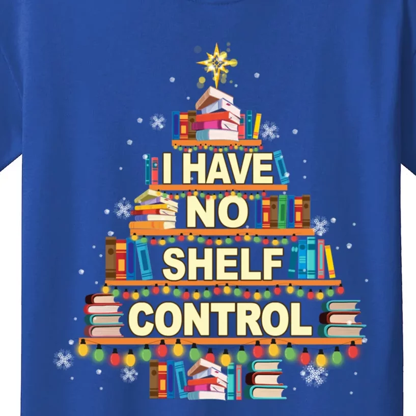 I Have No Shelf Control Book Christmas Tree Xmas Book Lovers Gift Kids T-Shirt