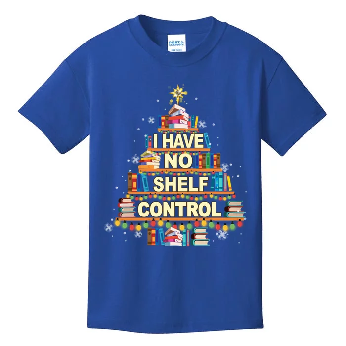 I Have No Shelf Control Book Christmas Tree Xmas Book Lovers Gift Kids T-Shirt