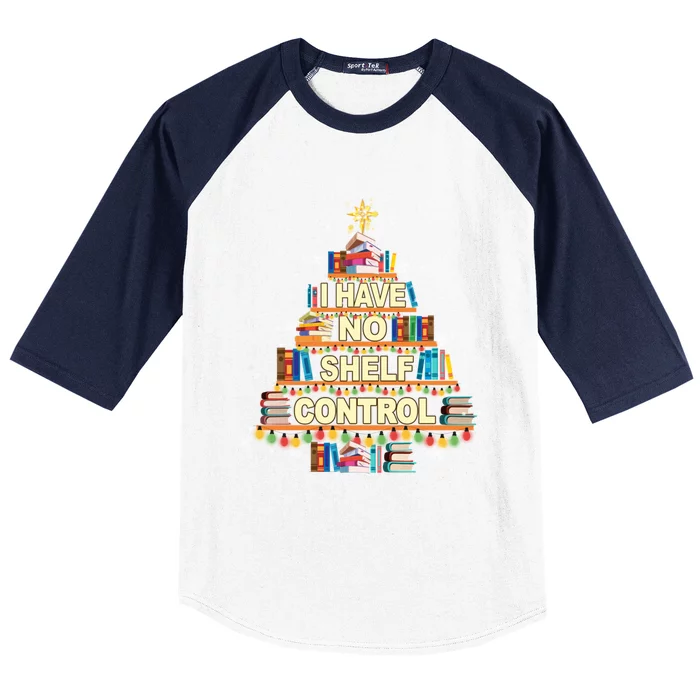 I Have No Shelf Control Book Christmas Tree Xmas Book Lovers Gift Baseball Sleeve Shirt