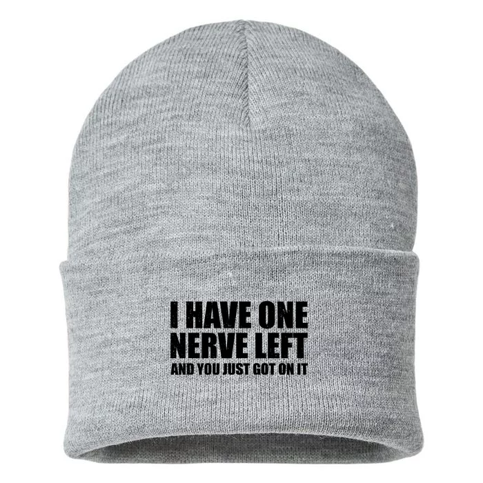 I Have One Nerve Left And You Just Got It Sustainable Knit Beanie