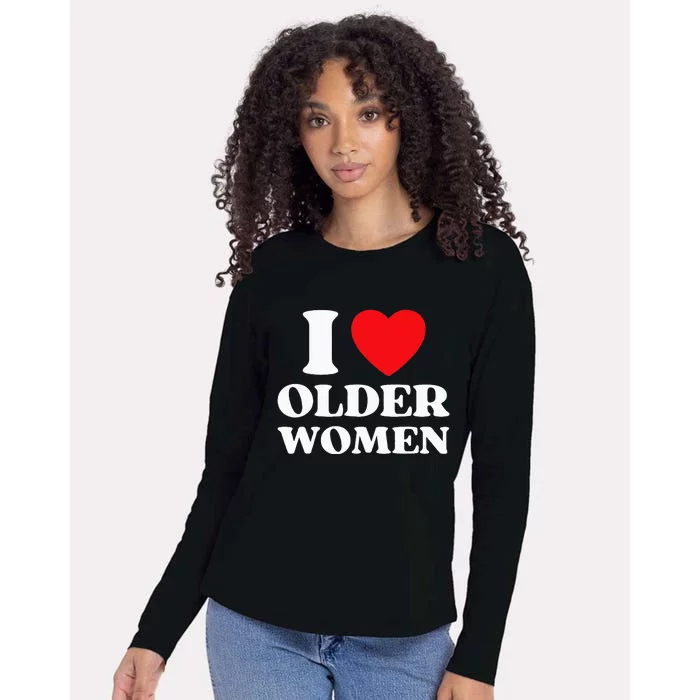 I Heart Older Women Red Heart I Love Older Women Funny Womens Cotton Relaxed Long Sleeve T-Shirt